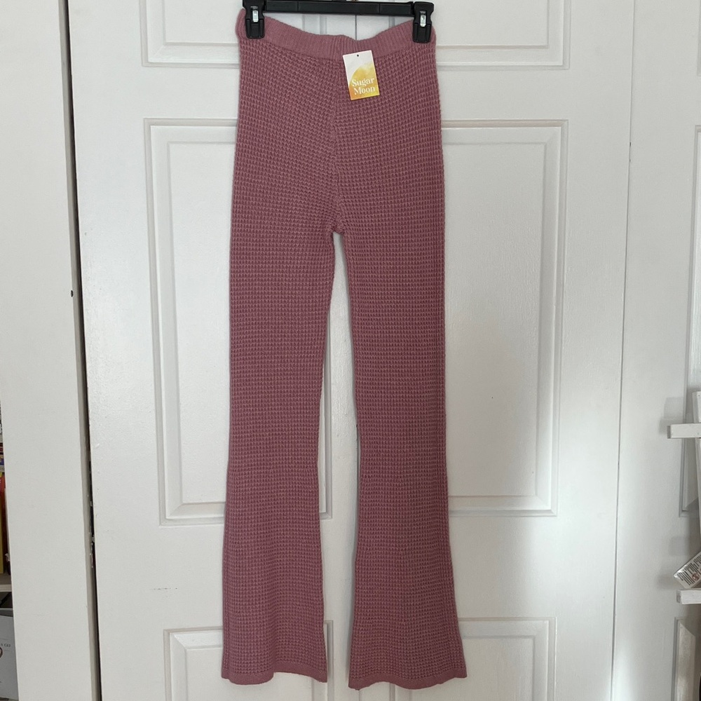 Sugar Moon Women's Pink Knit Style Leggings